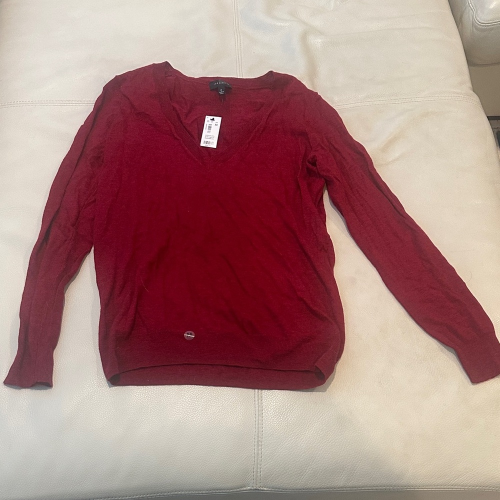 The Limited Red V-Neck Sweater
